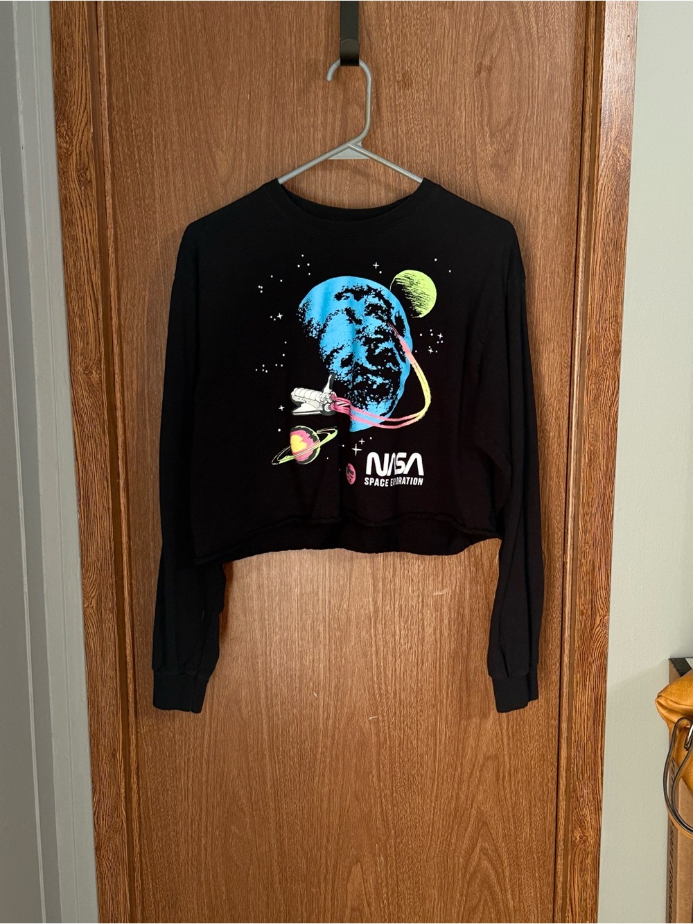 Cold Crush Black Graphic Tee with Neon Space Print